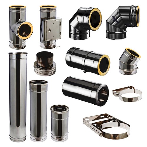 Tubo stufa acciaio inox - , doppia